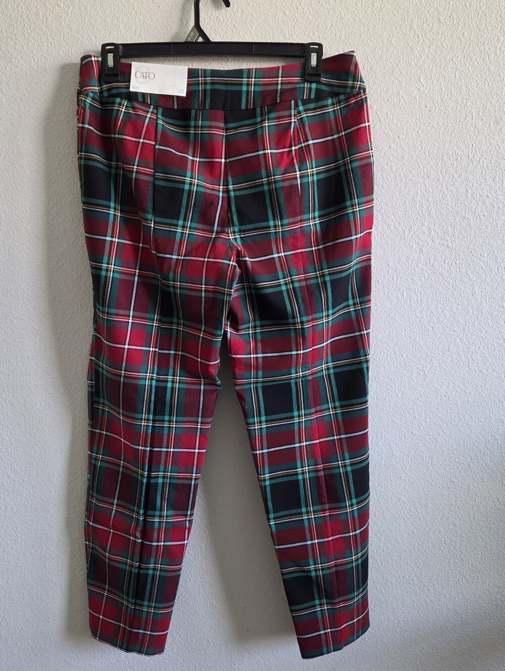 Cato Red and Green Plaid Womens Pants